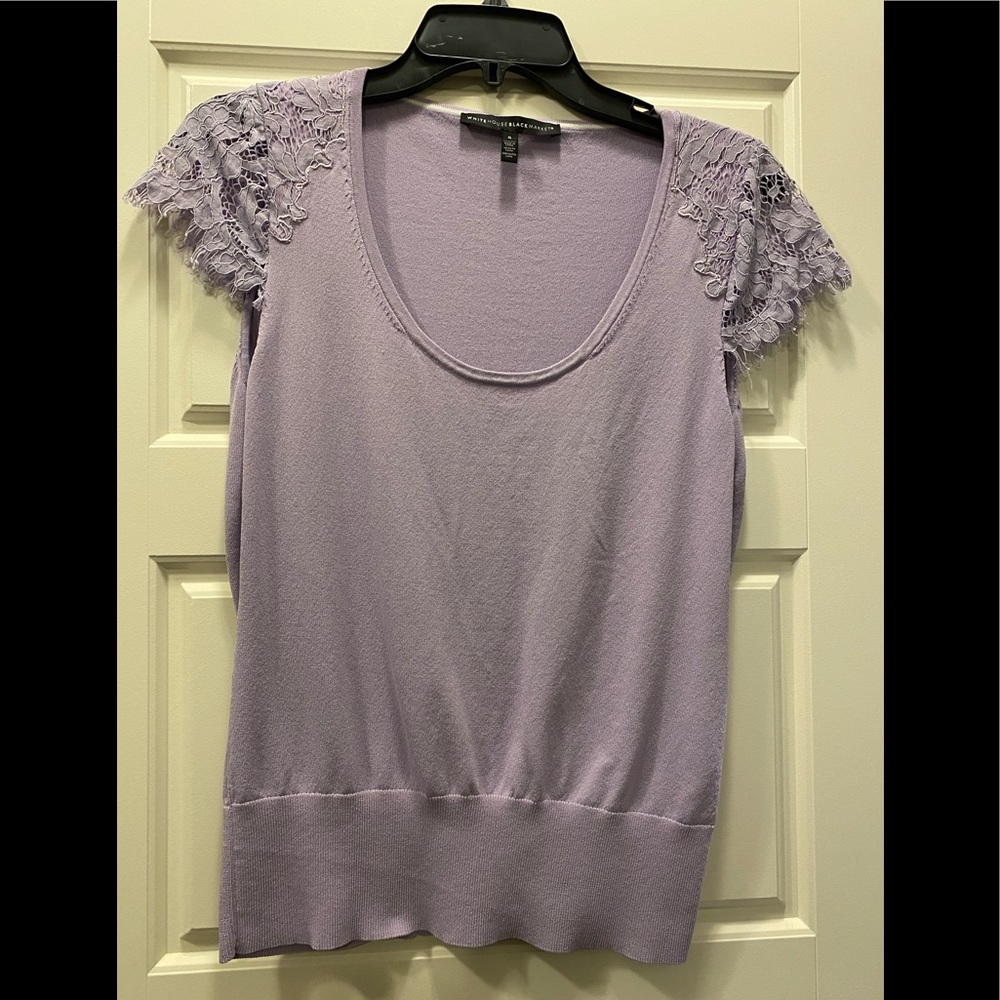 Purple sweater with lace detail by WHBM.